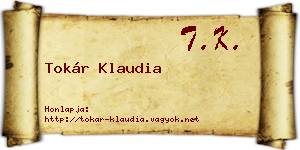Tokár Klaudia névjegykártya