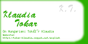 klaudia tokar business card